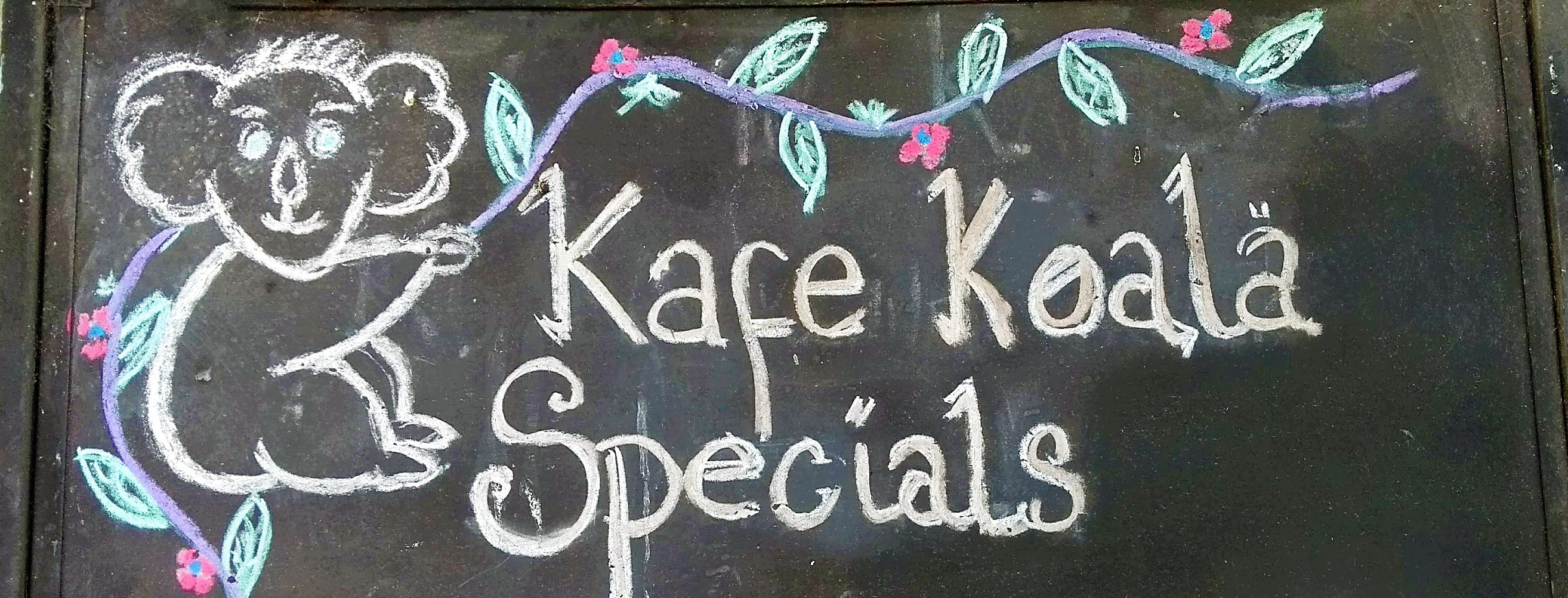 Scritta "Kafe Koala Specials"