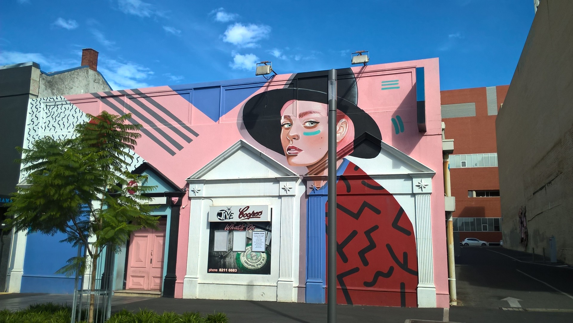 Street art ad Adelaide: facciata di una casa dipinta