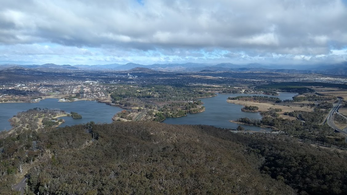 Capitale d'Australia: panorama di Canberra dall'alto, vista dalla Telstra Tower