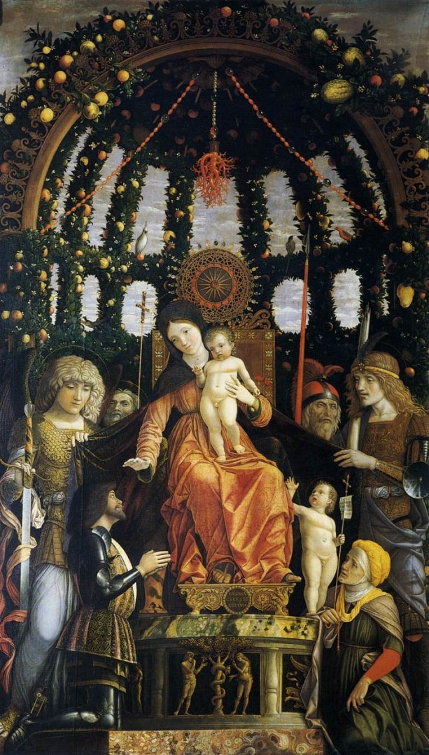 Mantegna Madonna della Vittoria con pappagallo cacatua