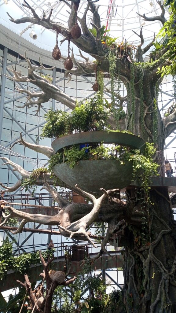 The Green Planet Dubai interno con albero